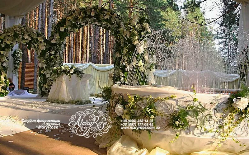 Украшение зала, свадебная флористика 6