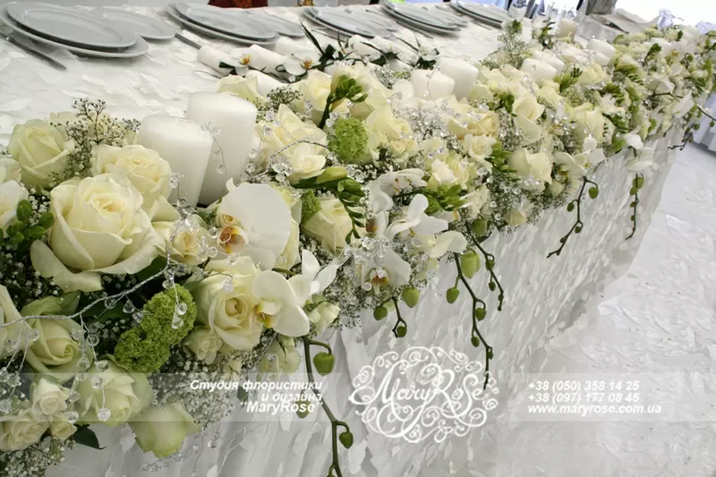 Украшение зала, свадебная флористика 7
