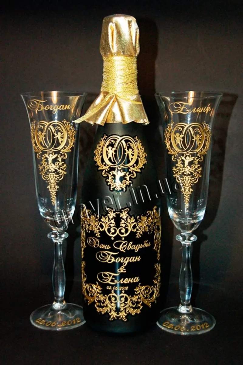 Свадебные бокалы,  Ручная гравировка,  Подарки   2