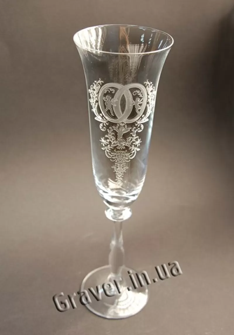 Свадебные бокалы,  Ручная гравировка,  Подарки   3