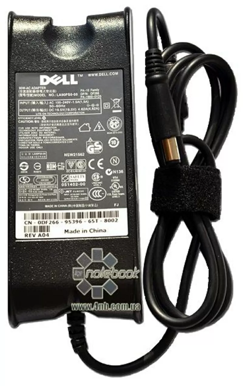 Блок питания для ноутбуков DELL 19.5V 4.62A,  разъем 7.4/5.0mm с центр. 2