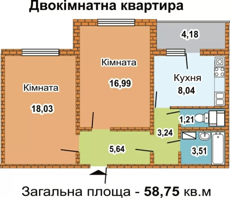 2к кв 59 м2 за 45тыс,  новый дом Тарасовка (Боярка),  ул. Братьев Чмилив