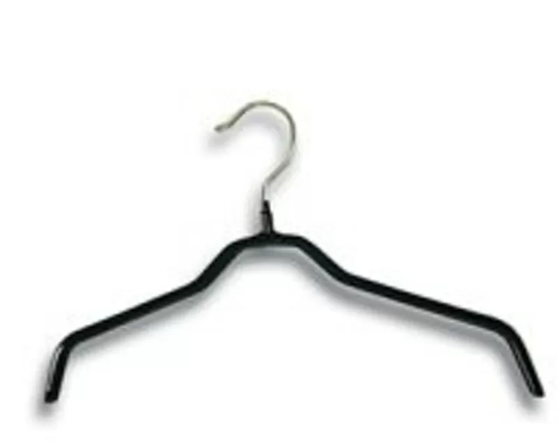 Металлические прорезиненные плечики для одежды,  черные 40см, 45см