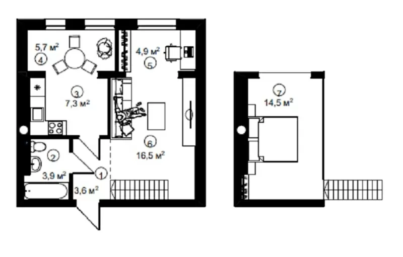 ПОСЛЕДНЯЯ  шикарная  квартира 56 м² в ГОТОВОМ доме! 2