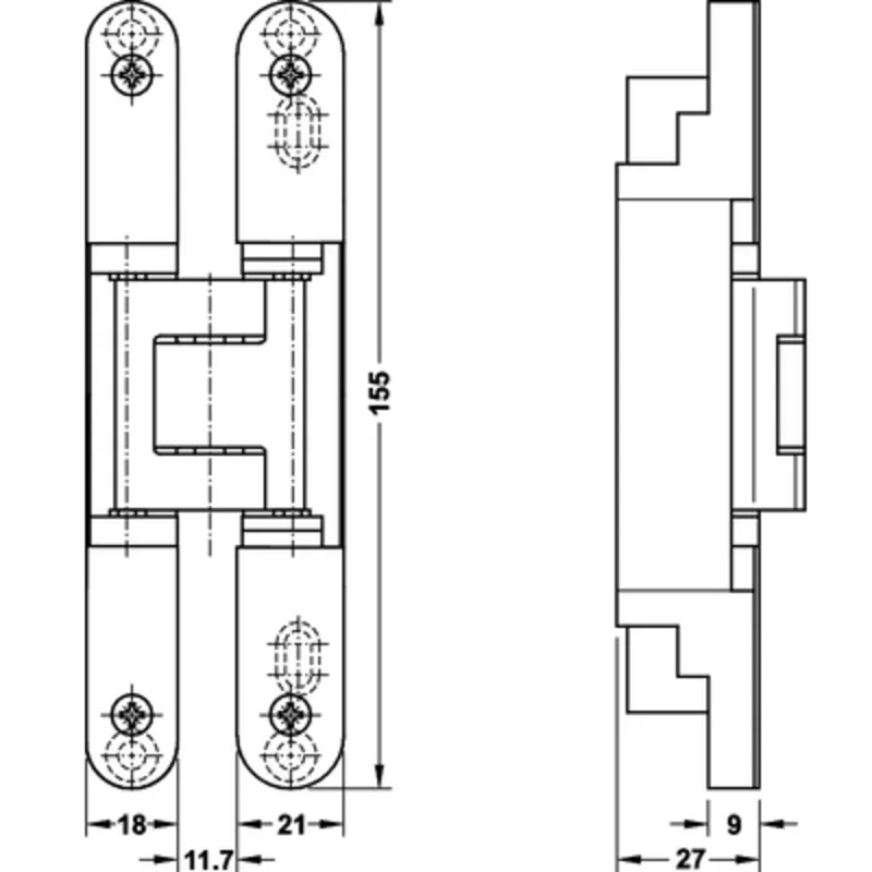 Петля дверная скрытая Simonswerk серия TECTUS 240 3D (до 40 кг) 2