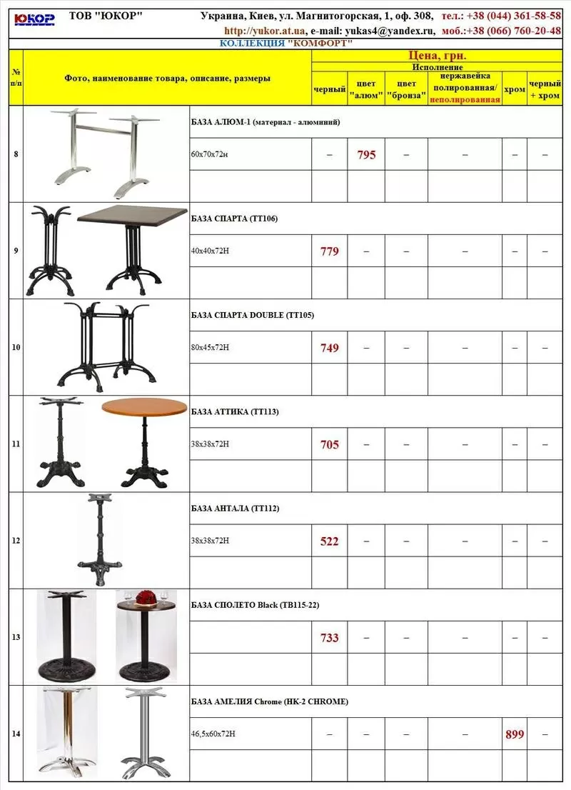 Купить барные столы,  основания (базы) для столов,  столешницы Киев 6