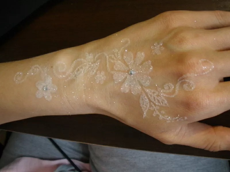 Свадебный бодиарт,  глиттер (блеск) тату