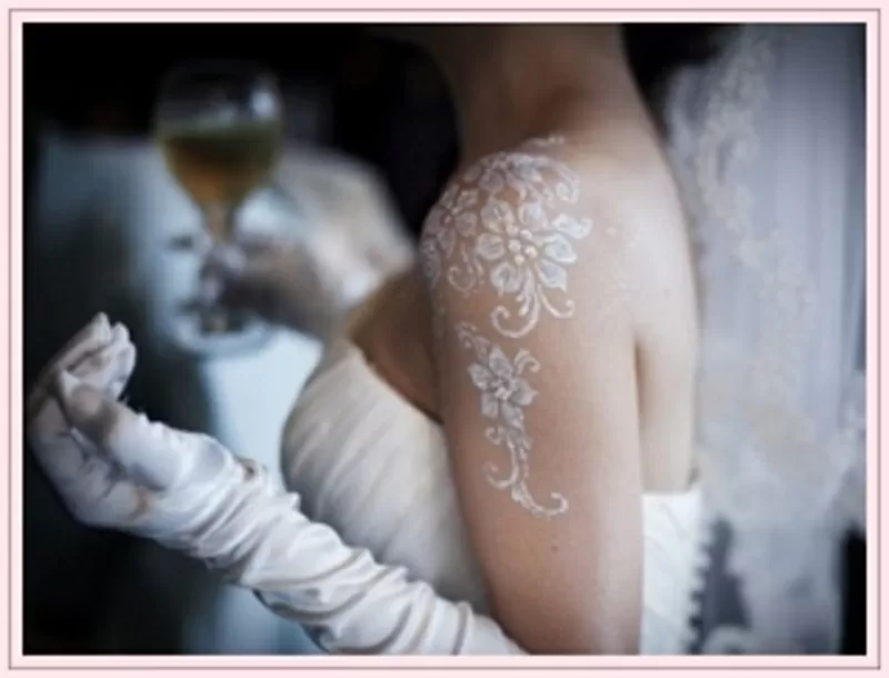 Свадебный бодиарт,  глиттер (блеск) тату 5