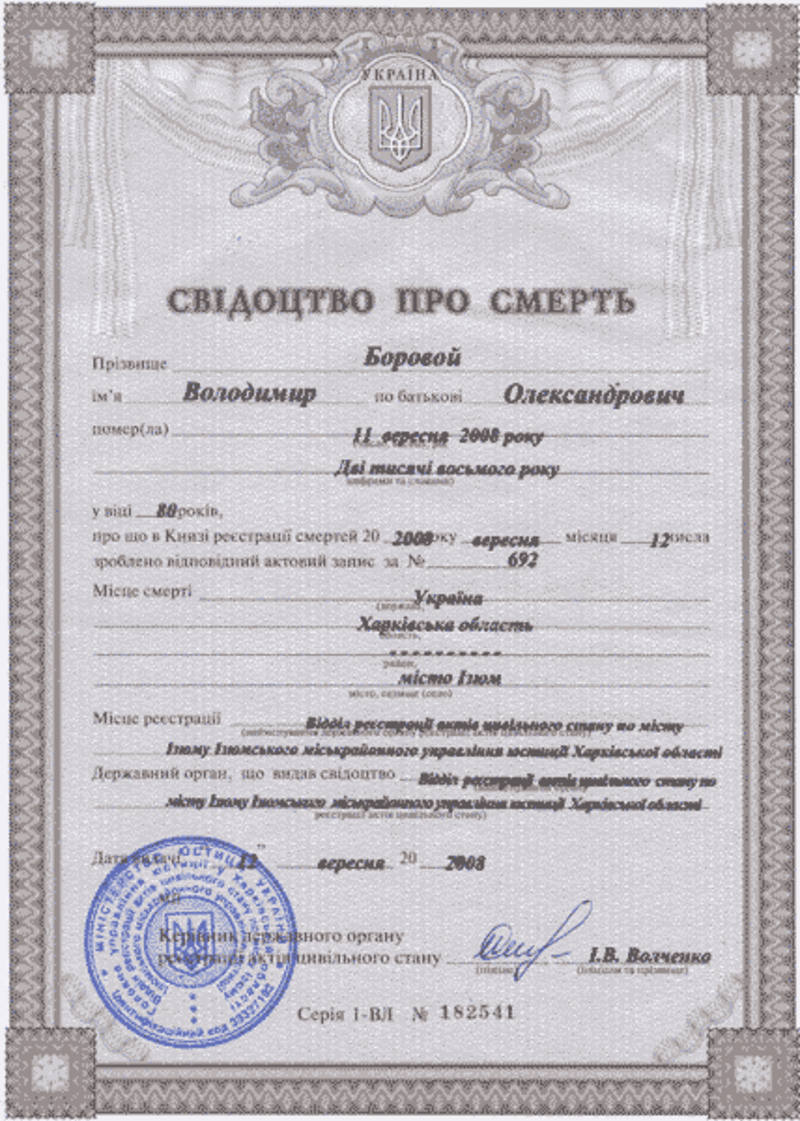 Свидетельство о расторжении брака. Документы ЗАГС 4