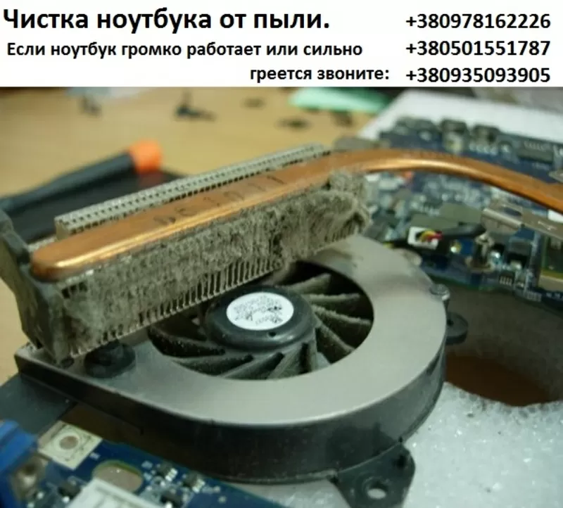Чистка ноутбука от пыли, замена термопасты.