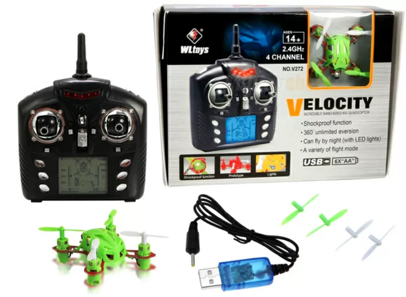 Квадрокоптер нано р/у 2.4Ghz WL Toys V272 Velocity (зеленый) 3