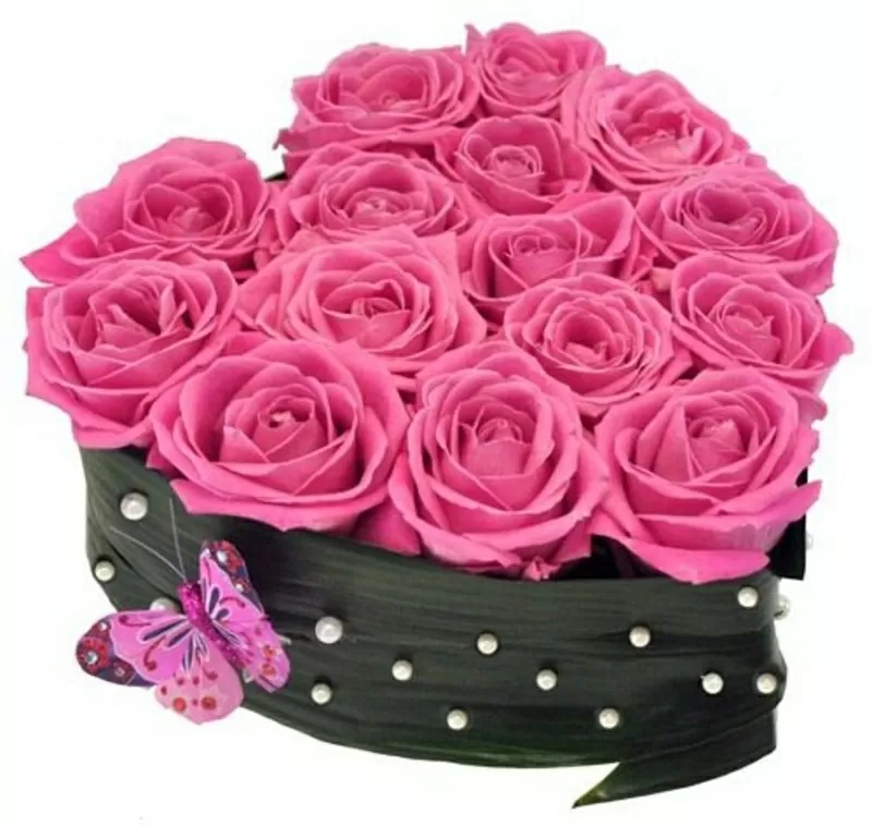 Сердце из цветов Киев 3