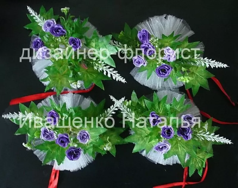 Бутоньерки на свадебное авто