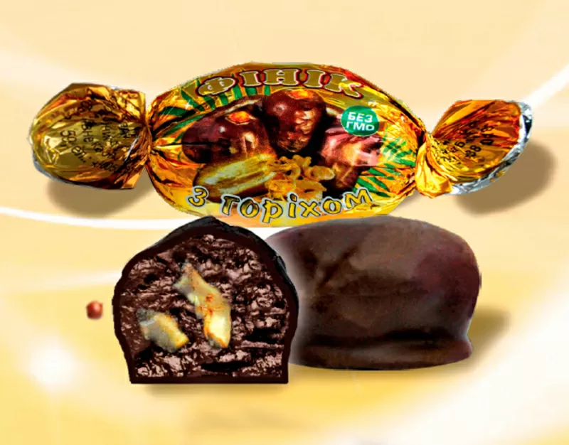 Конфеты шоколадные финик с орехом