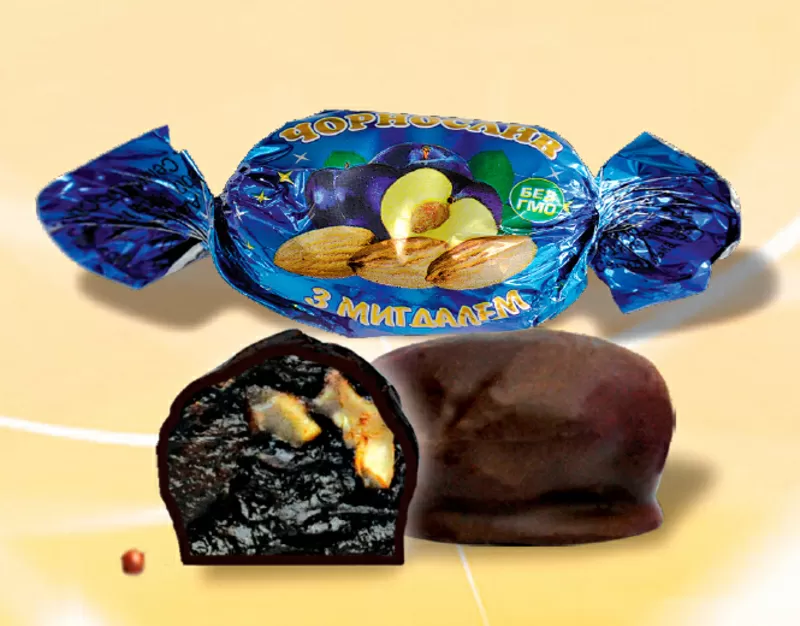 Конфеты шоколадные чернослив с миндалем