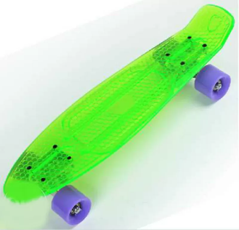 Скейтборд/скейт Penny Board прозрачный белый 3