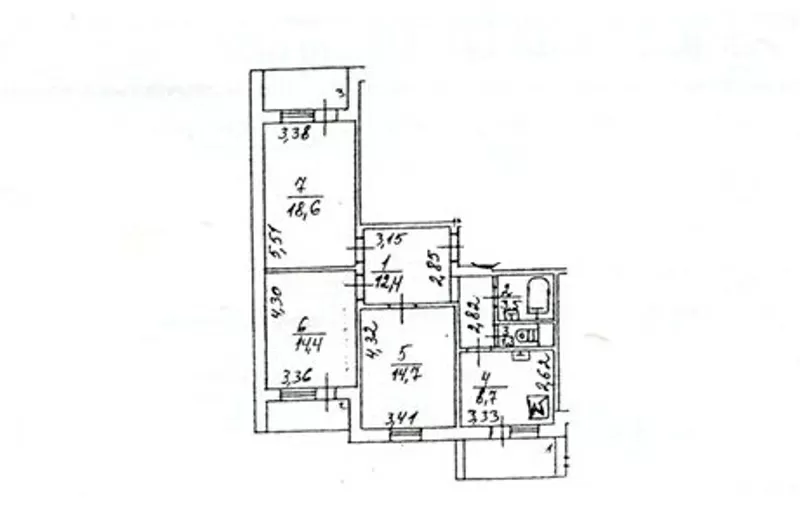 Продам 3 комн квартиру 81м2,  ул. Новаторов 22б,  Старая Дарница,  Киев 7