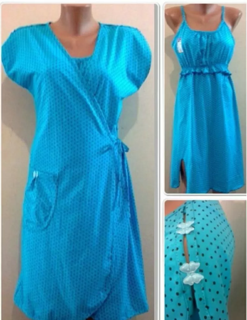 Комплект Халат и ночная рубашка для кормления, набор в роддом