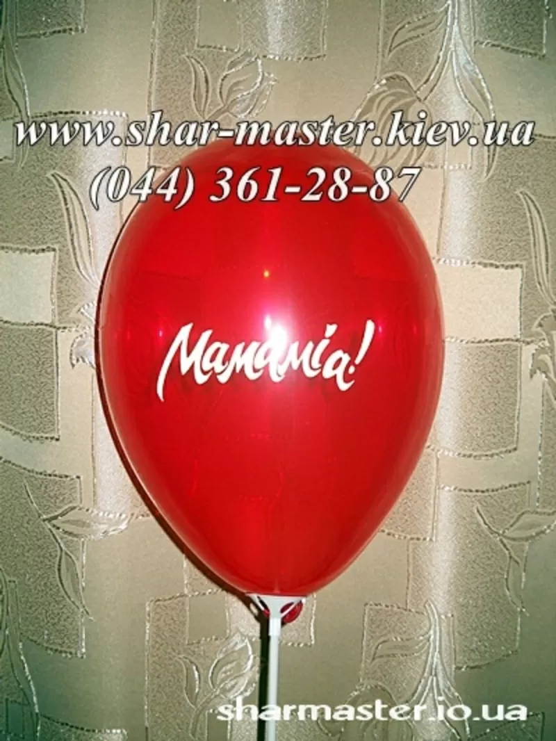 Нанесение логотипов на воздушные шарики Киев, гирлянда арка из шариков