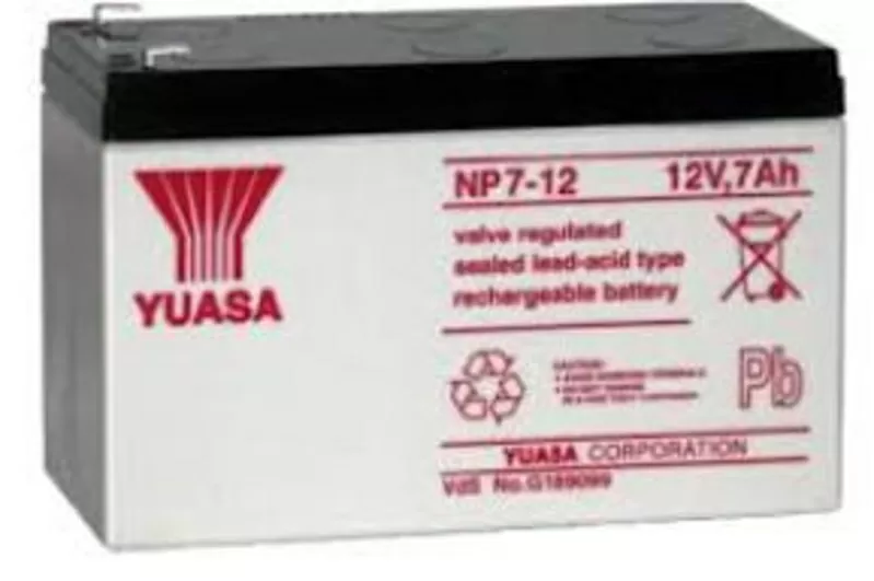 Аккумулятор Yuasa 12V/В 7Ah/Ач до источника бесперебойного питания.