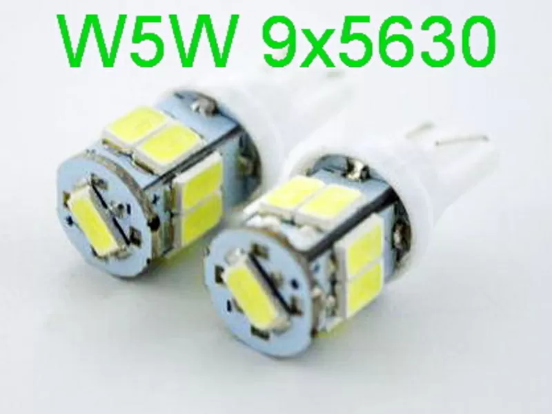 Светодиодная Led автолампа W5W T10 12V вольт 3