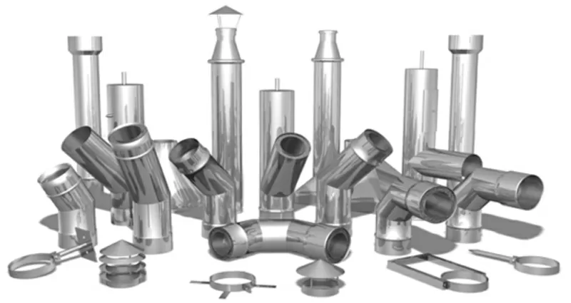 Монтаж,  дымоходов из нержавеющей стали,  оцинковочной стали  3