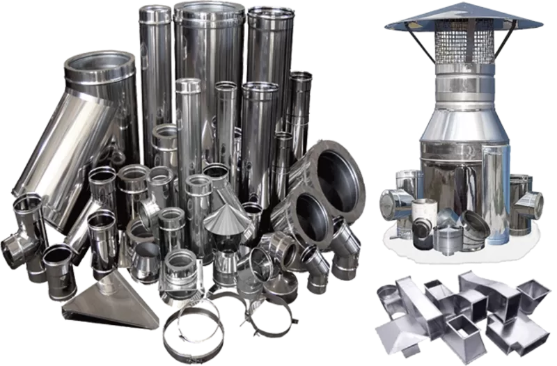 Монтаж,  дымоходов из нержавеющей стали,  оцинковочной стали  4