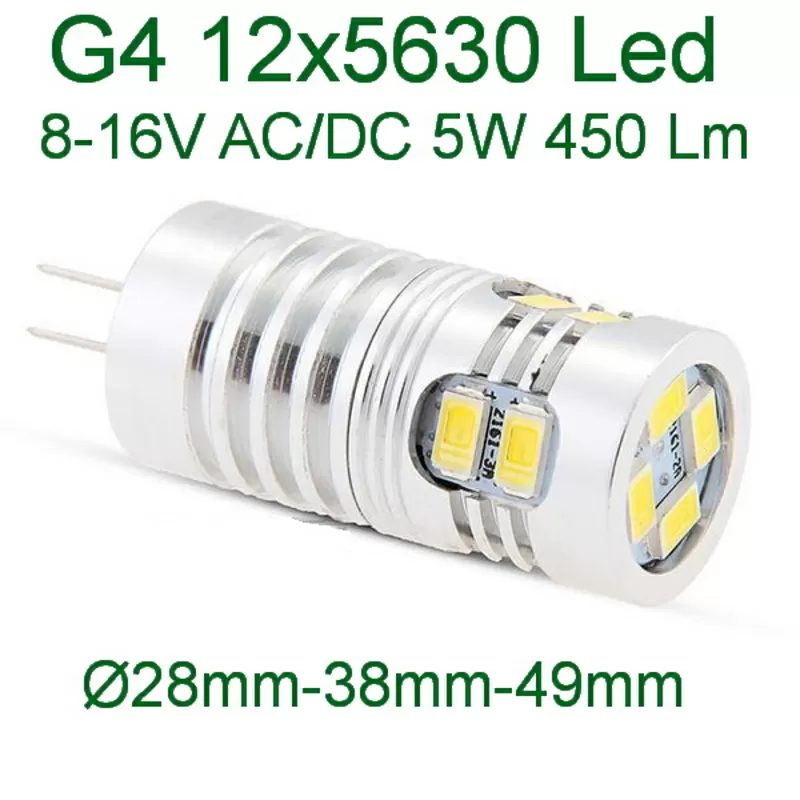 Светодиодная Led лампа G4 12V 24V 220V 4