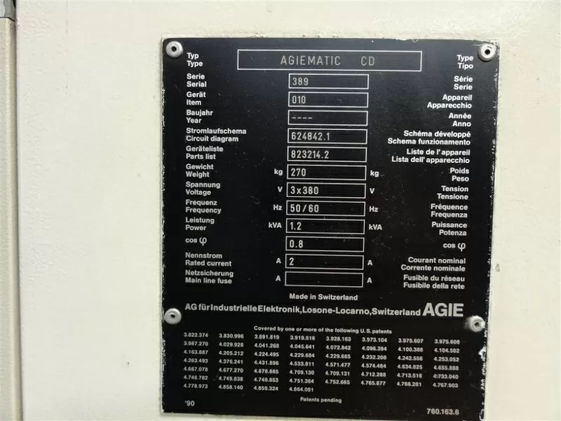 AGIE 100D - Станок проволочный (вырезной) эрозионный 5