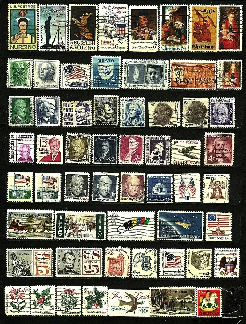 Продам оптом почтовые марки США 1912-1978 гг. в количестве 120 шт 2