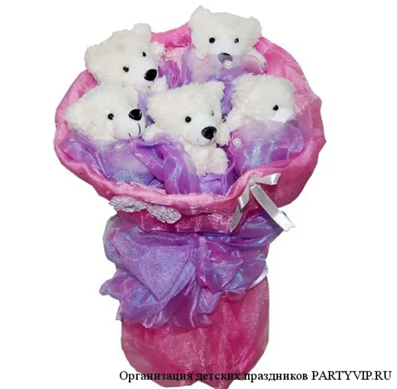 Букеты из мягких игрушек к 8 марта.Букет из игрушек на заказ к 8 марта