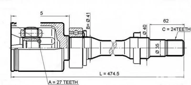 4303033051 Новое ШРУС внутренний Toyota Camry 40 2004 год 