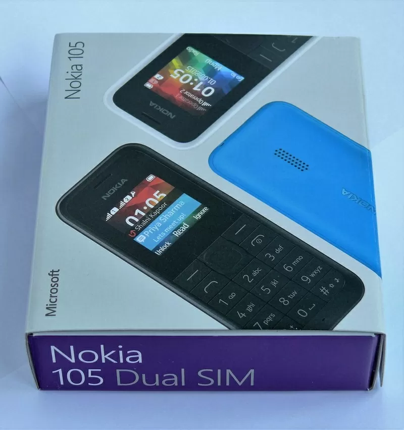 Nokia 105 Dual Sim (Black,  Cyan)