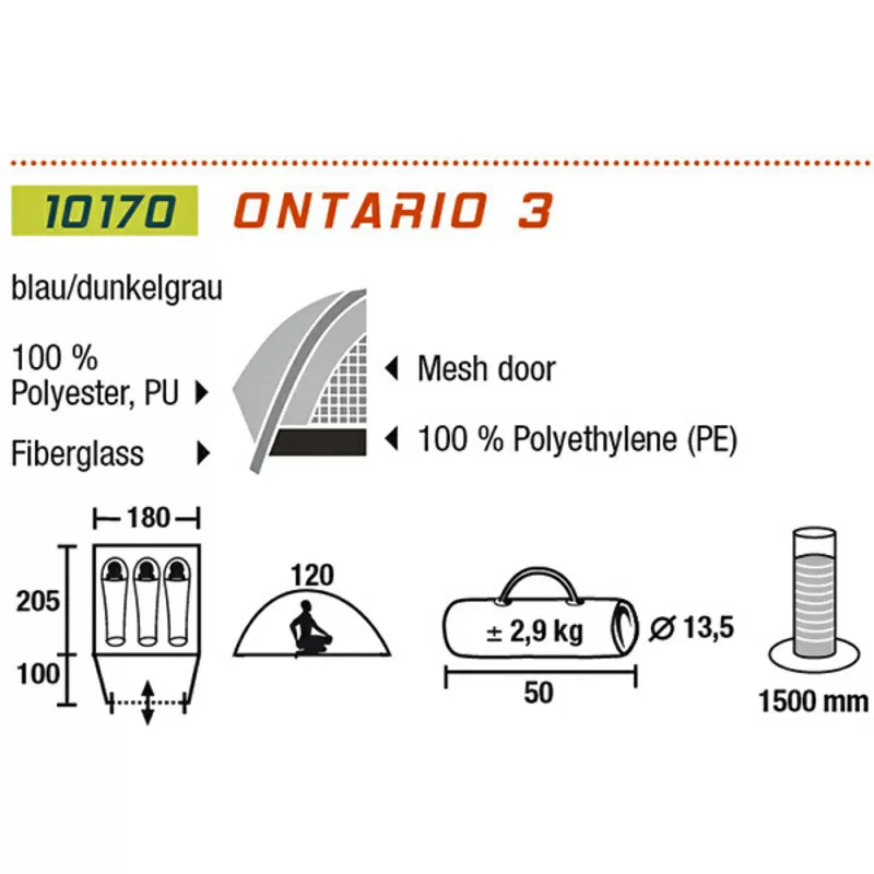 Продам палатку High Peak Ontario 3 Blue (Германия) 2