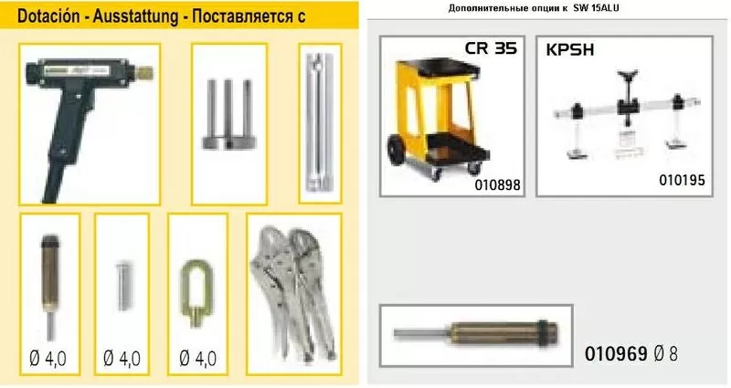 SW 15 Alu.Cпттер для рихтовки алюминииевых частей кузова автомобиля 3