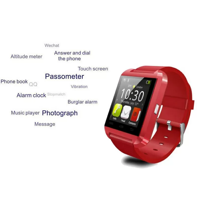 Uwatch U8 умные часы смарт Bluetooth на iOS или Android  4
