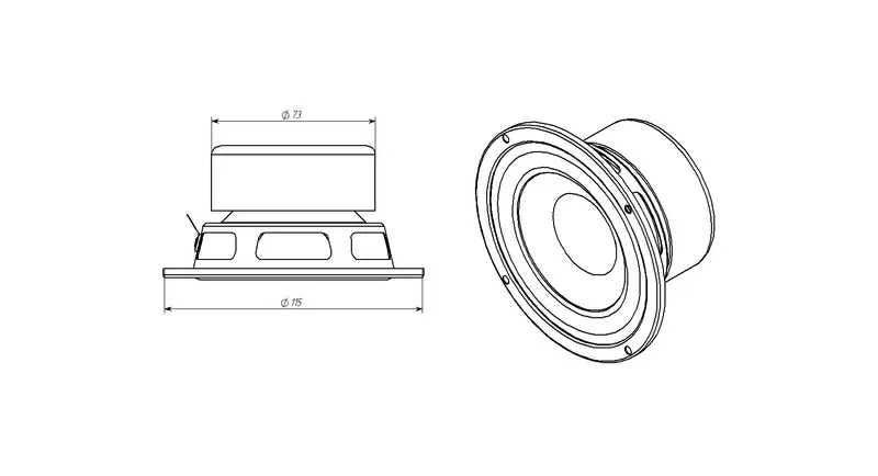 Динамик низкочастотный 13om 45w 5