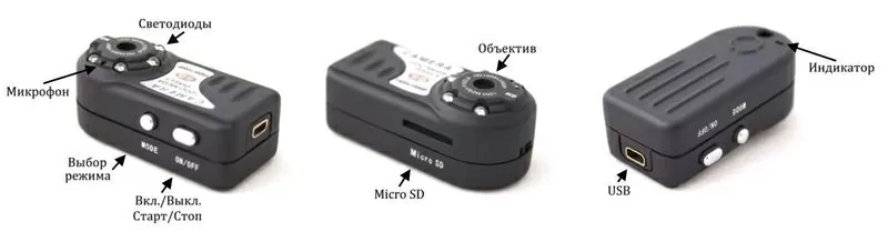 Q7 HD Mini DV Мини цифровая видеокамера 12мп 1080 Р беспроводная  3