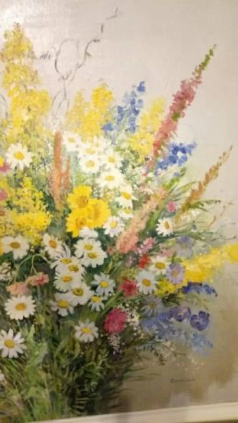 Весенние цветы,  картина маслом холст,  художник Л.Синявский 3
