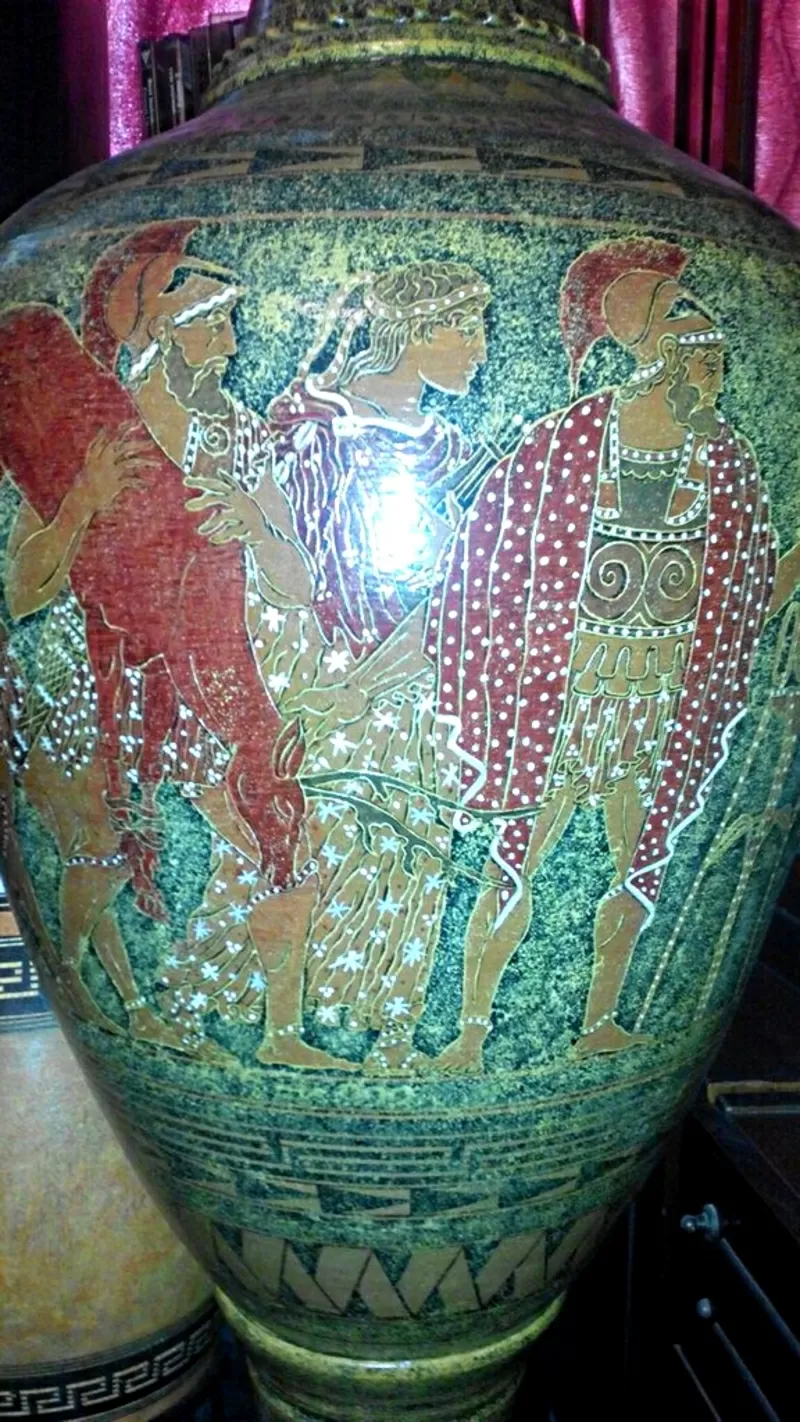 Ваза напольная 145 см.Ручная роспись керамики в Греческом стиле. 7