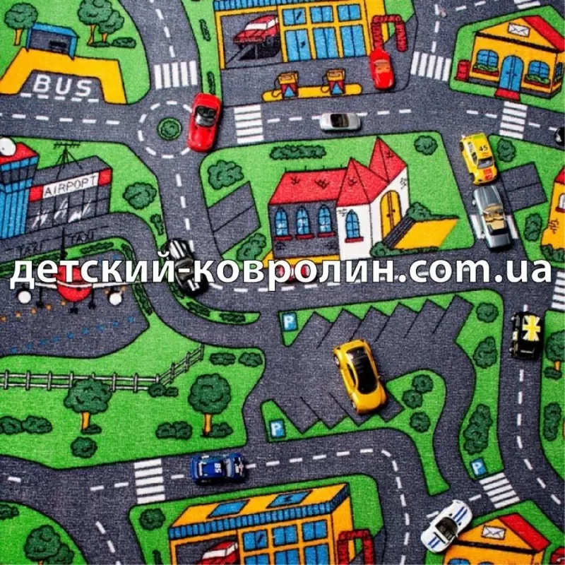 Детский коврик с дорогами City Life. Детский ковер на пол