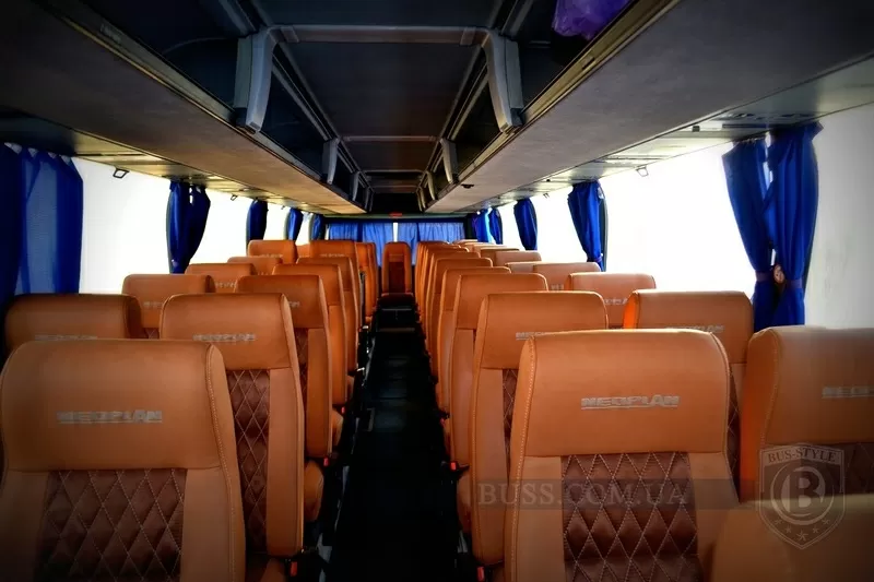 Обшивка перетяжка салона Neoplan Setra,  перетяжка сидений автобуса нео 2
