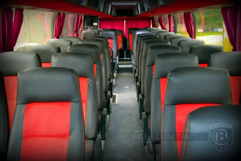 Обшивка перетяжка салона Neoplan Setra,  перетяжка сидений автобуса нео 4