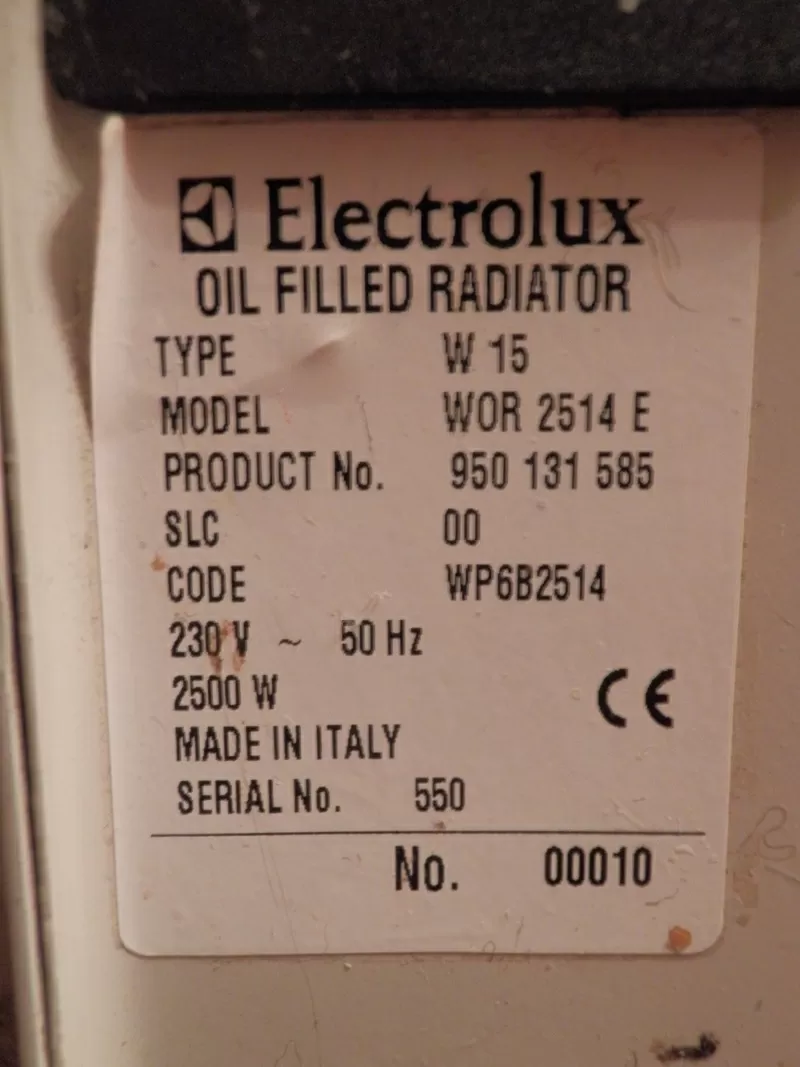 Масляный радиатор Electrolux WOR2514E 4