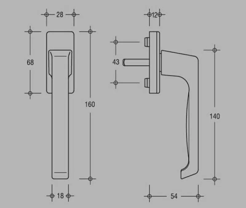 Ручка оконная Dirigent (Германия),  белая. 2