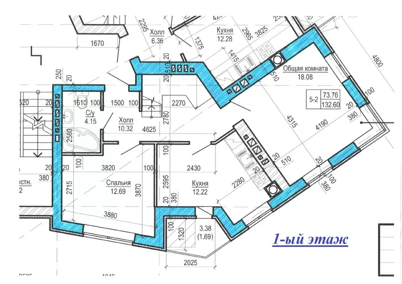 Двухуровневая 5-комнатная квартира, 136.2 м.кв.,  ЖК Уютный квартал 11