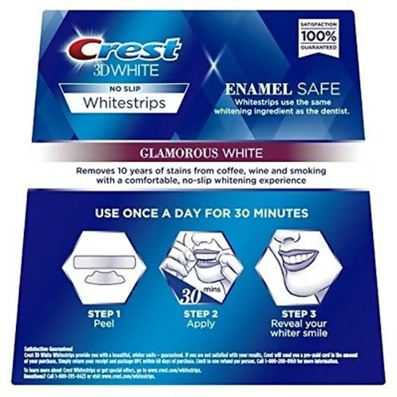 Отбеливающие полоски Crest 3D White Luxe Whitestrips Glamorous White-USA 7