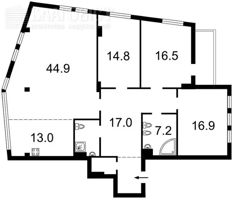 4ср Бутышев пер.13 (Иванова).7/8 ж.б.(охрана), 145 кв.м,  VIP-евроремонт 4