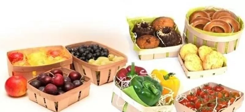 Корзинки из шпона, упаковка натуральна