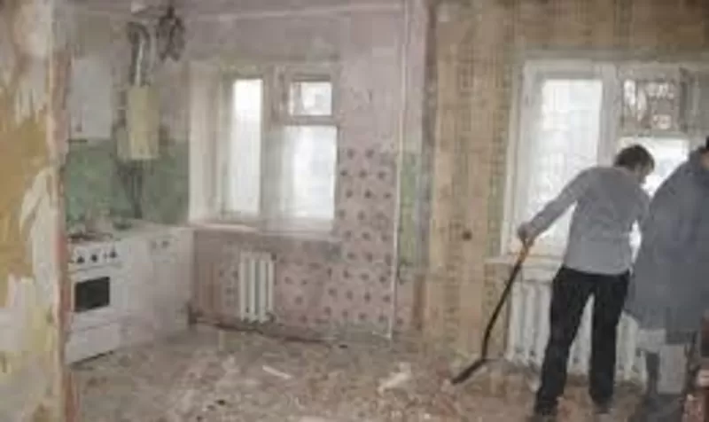 Демонтаж стен, пола, штукатурки, плитки, Вывоз стройму